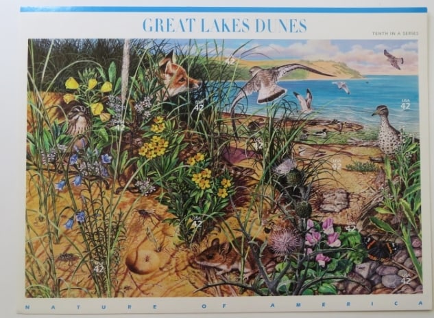 Nature of America Great Lakes Dunes 42c Stamps, 2007 Sheet of 10, US SCOTT 4352 (1 of 2)