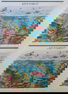 Nature of America Kelp Forest 44c Stamps, 2008 2-Sheets of 10, US SCOTT 4423: "Nature of America Kelp Forest" 44-cent stamps issued 2008, US Scott# 4423; two [2] sheets of 10 First Class Self-Adhesive stamps [cash value $8.80 for 20 stamps) Mint Never Hinged. With a grade of VF