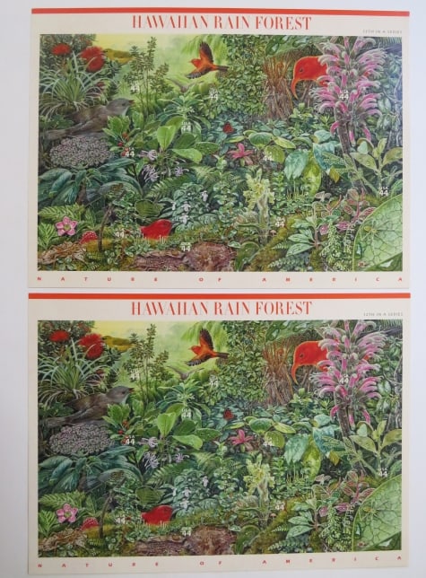 Hawaiian Rain Forest 44c Stamps, 2009 2-Sheets of 10, US SCOTT 4474 (1 of 5)