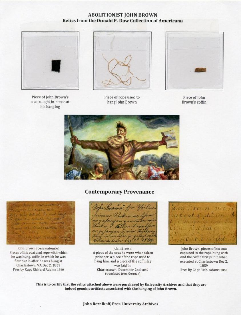 John Brown, 3 Execution Relics Including Pieces of (1 of 1)