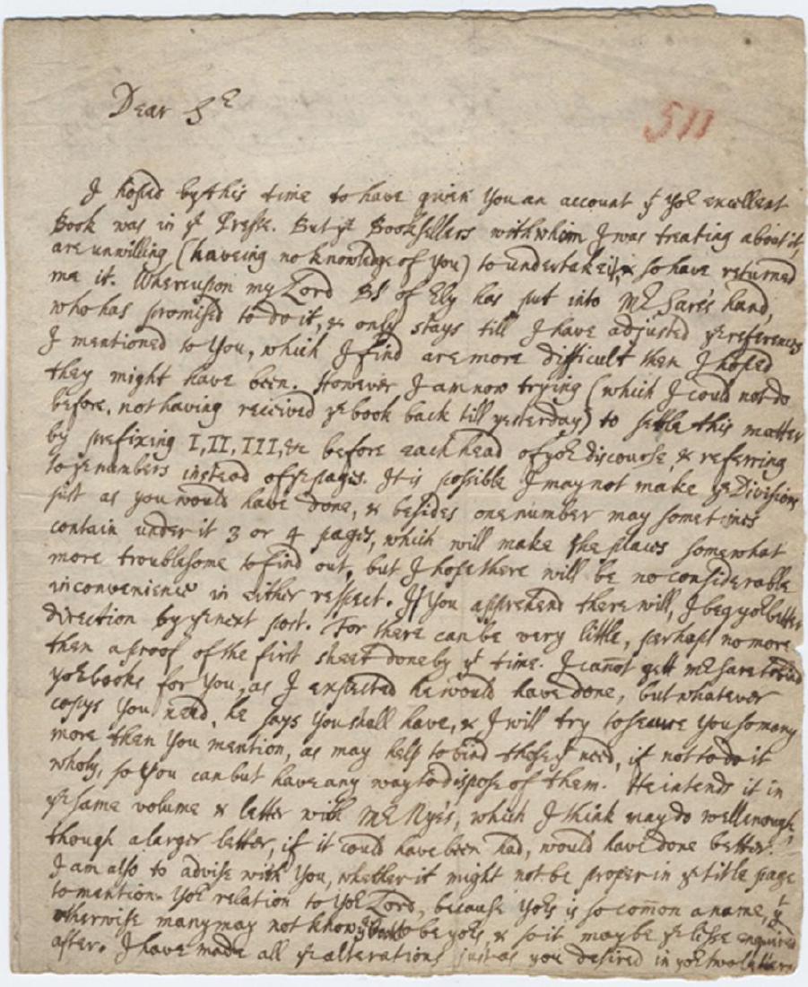 Unusual Letter from John Richardson's Editor Discussing: Richardson John Unusual Letter from John Richardson's Editor Discussing the Publication of His Work, Vindication of the Canon of the New Testament Against Toland A very fine content Autograph Letter S
