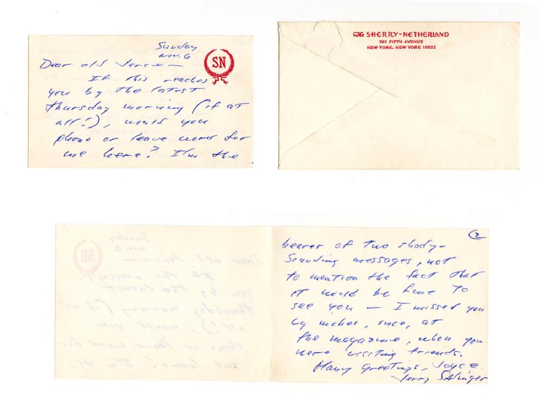 J.D. Salinger ALS: "I'm the bearer of two (1 of 4)