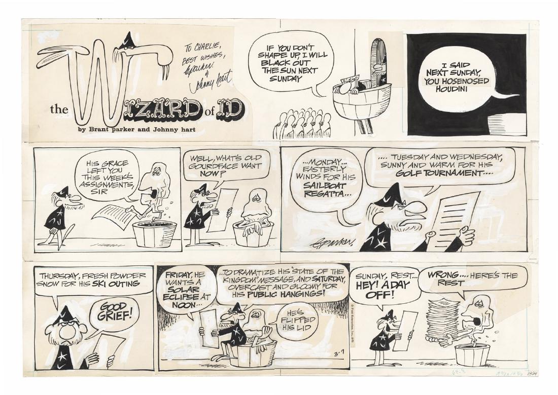 Brant Parker Wizard of Id Sunday Comic Strip Original (1 of 2)