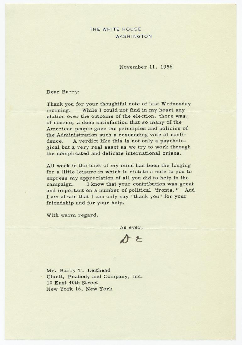 President Eisenhower Calls Israel's Invasion of Egypt (1 of 2)