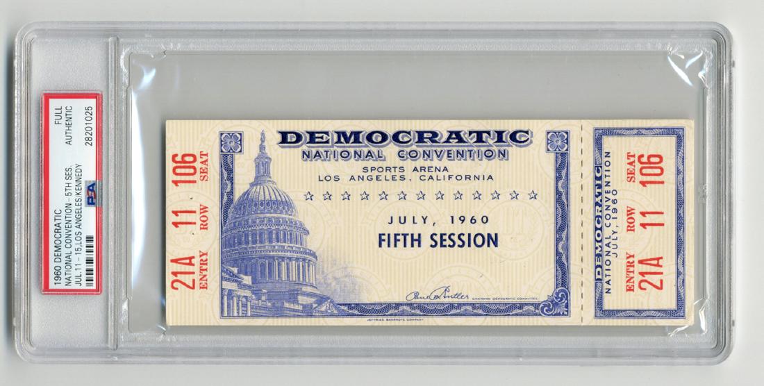 John Kennedy, 1960 Democratic Convention Ticket, PSA: Description: Kennedy John