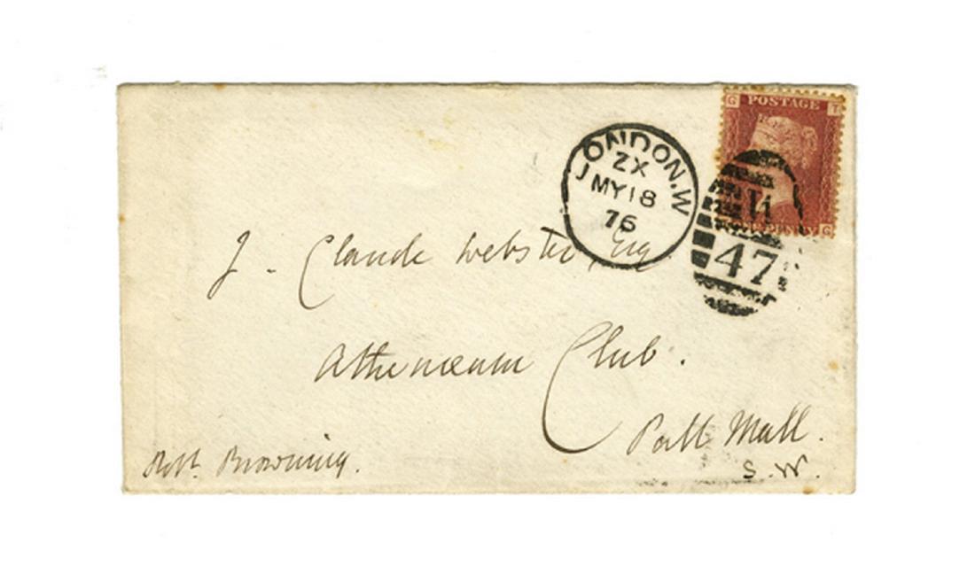 Robert Browning Signed Envelope, 1876: Browning Robert 