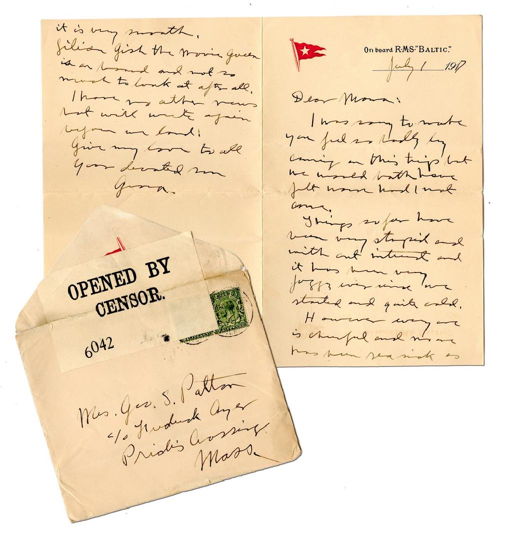 George S. Patton Writes to His Mother from Luxury Liner (1 of 4)