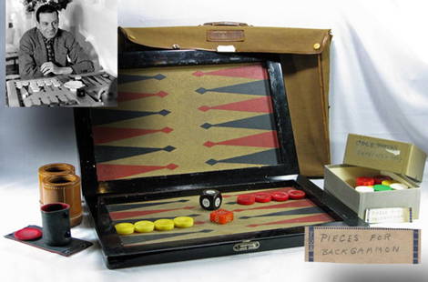 Cole Porter's Backgammon Set!: Porter Cole Cole Porter’s Backgammon Set! Offered here is Cole Porter’s own backgammon set and accessories, imprinted with his name on both the set and the case – with the box in whic