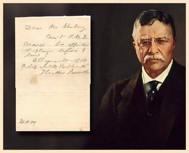 Fabulous Theodore Roosevelt Autograph Letter Signed as: Roosevelt Theodore Fabulous Theodore Roosevelt Autograph Letter Signed as President, with Hawaiian Content Autograph letter signed "Theodore Roosevelt" in pencil, 5.25" x 8", one page as