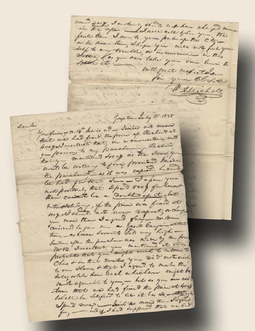 Slavery archive re slaves owned by Jas Monroe's: Documents and letters concerning Richard a slave belonging to John McLean ("I hope he has been a dutiful Servant & may continue to serve you ... you mentioned it was probable that you might wish to re