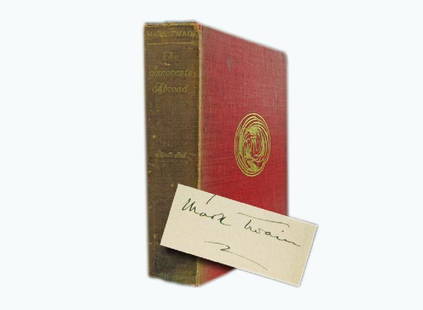 Mark Twain quotes "It is best to rest, on the to-days;: Clemens, Samuel (1835-1910) "It is best to rest, on the to-days; it makes us fresh for work on the to-morrows." Superb Mark Twain signed quote penned in Innocents Abroad, inscribed to his summer home