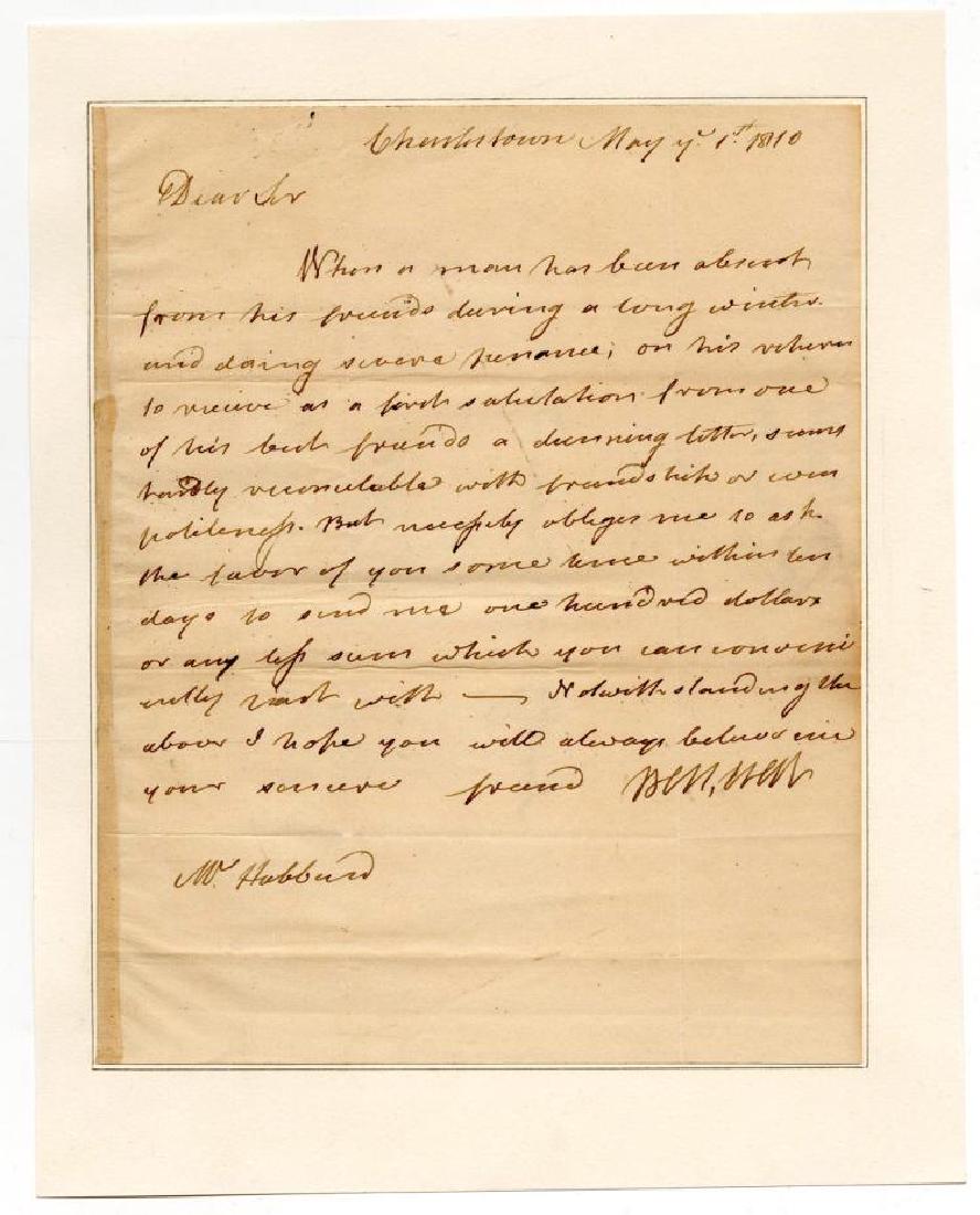 NH Federalist Benjamin West asks VT Federalist Jonathan: West (Esquire) Benjamin 1746 - 1817 New Hampshire Federalist Benjamin West asks Vermont Federalist Congressman Jonathan H. Hubbard to send him "one hundred dollars or any less sum which you can conven