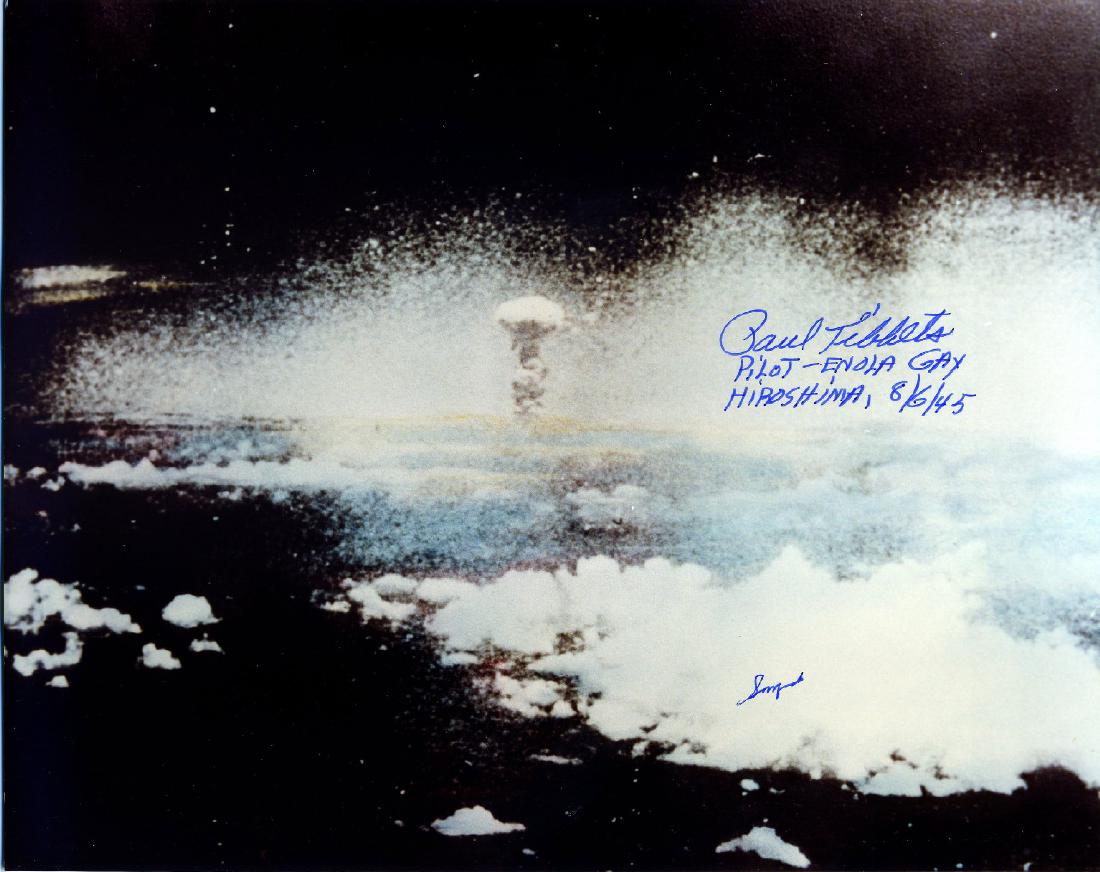 Hiroshima Mushroom Cloud Photo Signed by Pilot Paul (1 of 3)