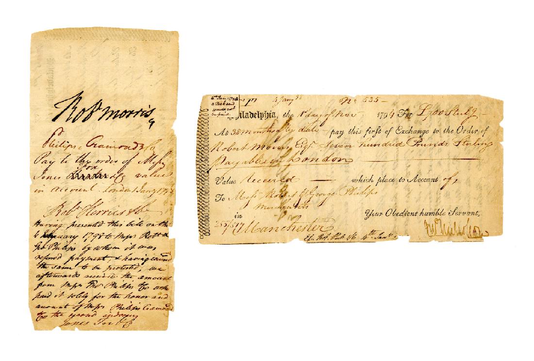 Robert Morris, Declaration Signer and Financier of the: Morris Robert One of the debt instruments leading to the demise of the Robert Morris, financier of the American Revolution. Signed by both Robert Morris and his partner in land speculation, John Nicho