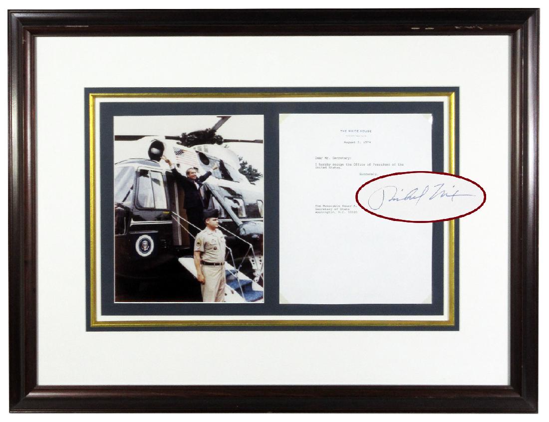Richard Nixon Superb Souvenir Resignation Letter on (1 of 5)