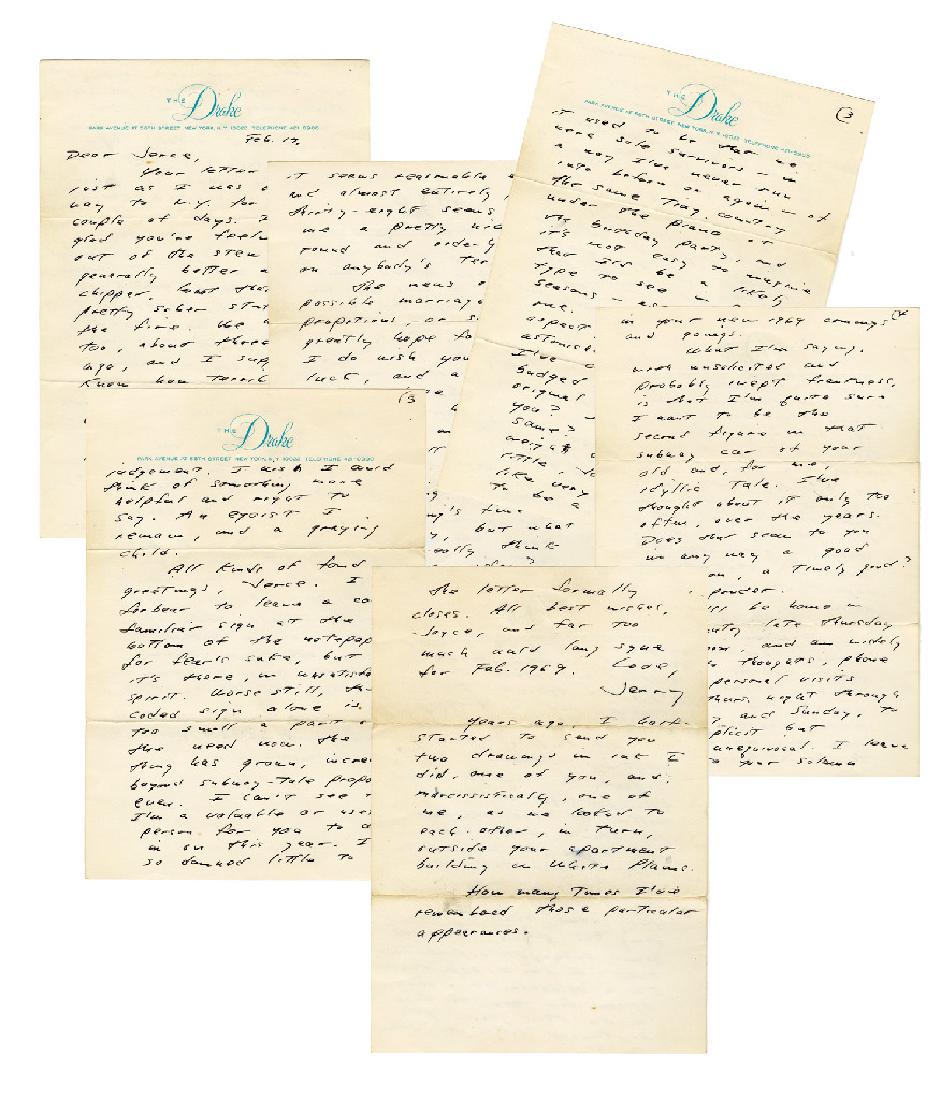 J. D. Salinger Longest ALS Ever Offered, Addressed to (1 of 9)