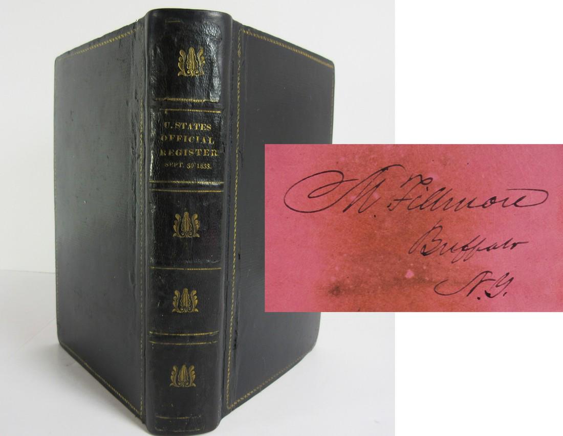 Millard Fillmore Signed Book, Register of All Officers (1 of 8)