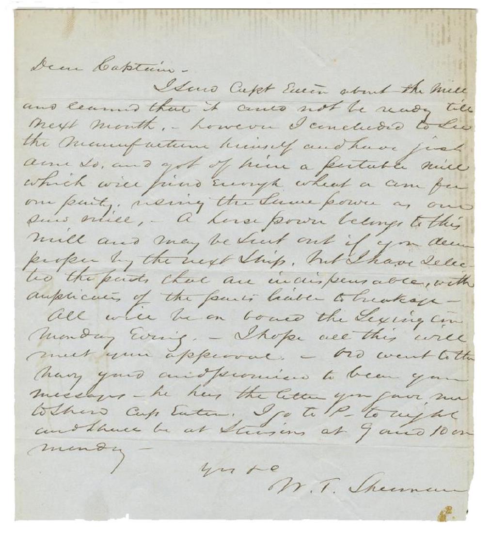 William Tecumseh Sherman Early ALS at the Outbreak of (1 of 2)