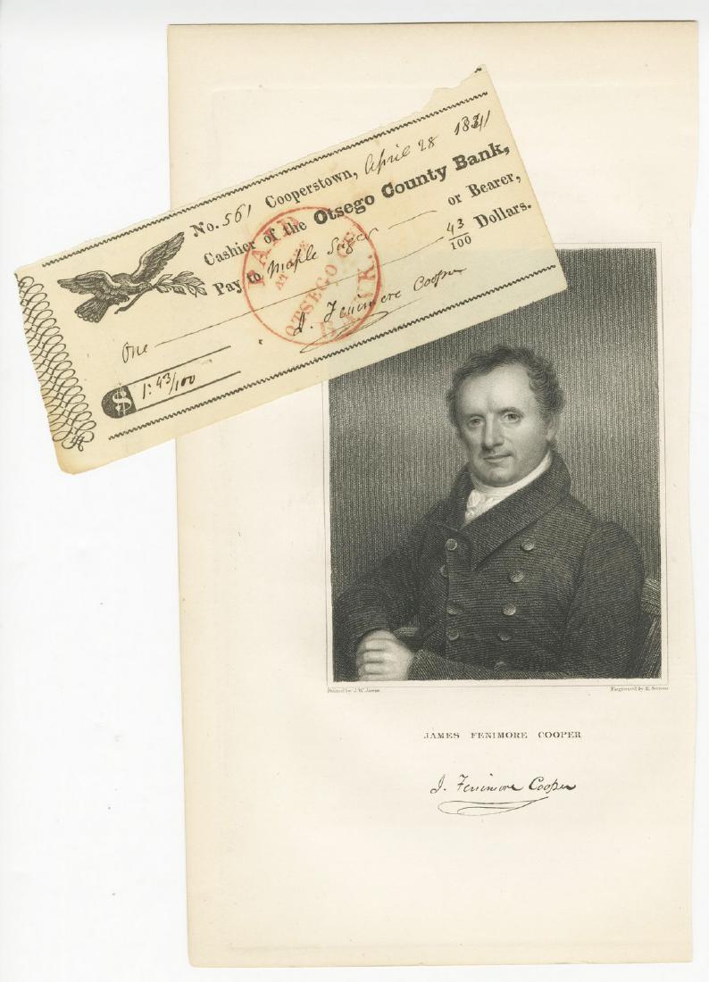 James Fenimore Cooper Signed Check (1 of 2)