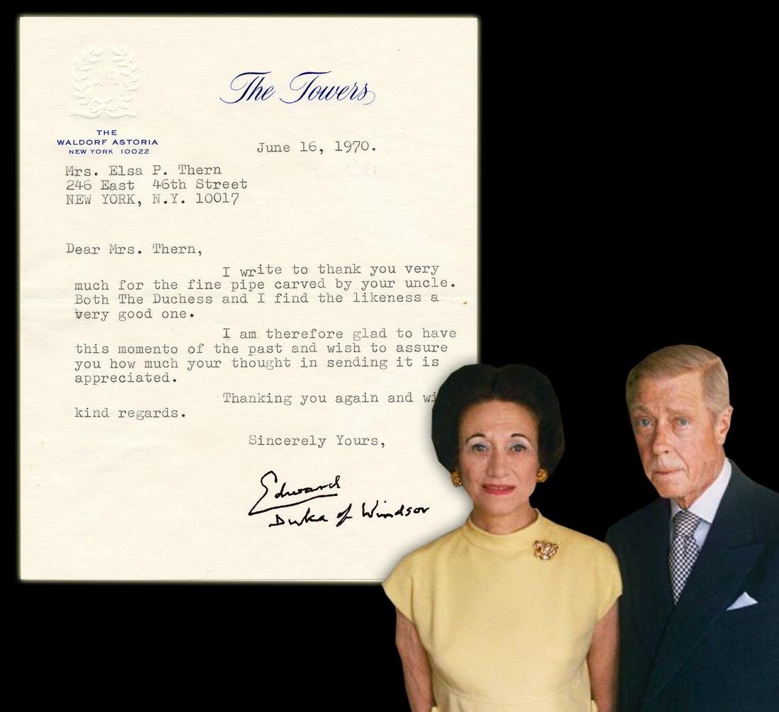 Edward VIII TLS Mentioning "The Duchess" (1 of 3)