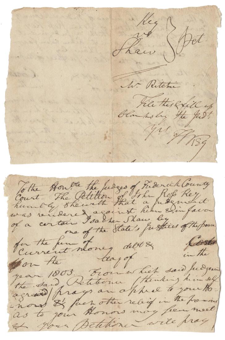 Francis Scott Key's Signed Appeal (1 of 4)