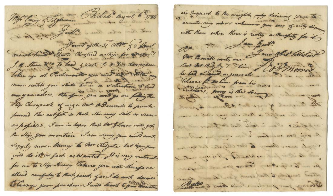 Robert Morris, Declaration Signer ALS with Great: Morris Robert Robert Morris, Declaration Signer ALS with great content "Bi-f