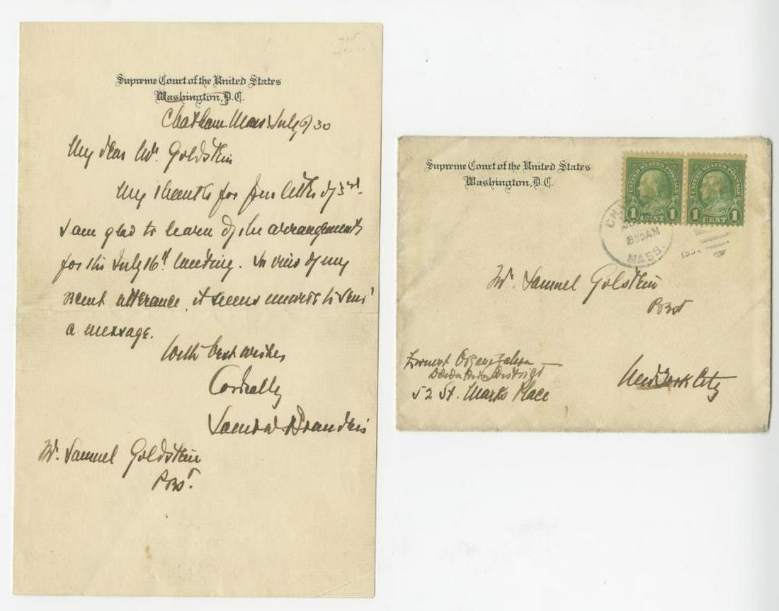 Louis Brandeis ALS on Supreme Court Letterhead (1 of 2)
