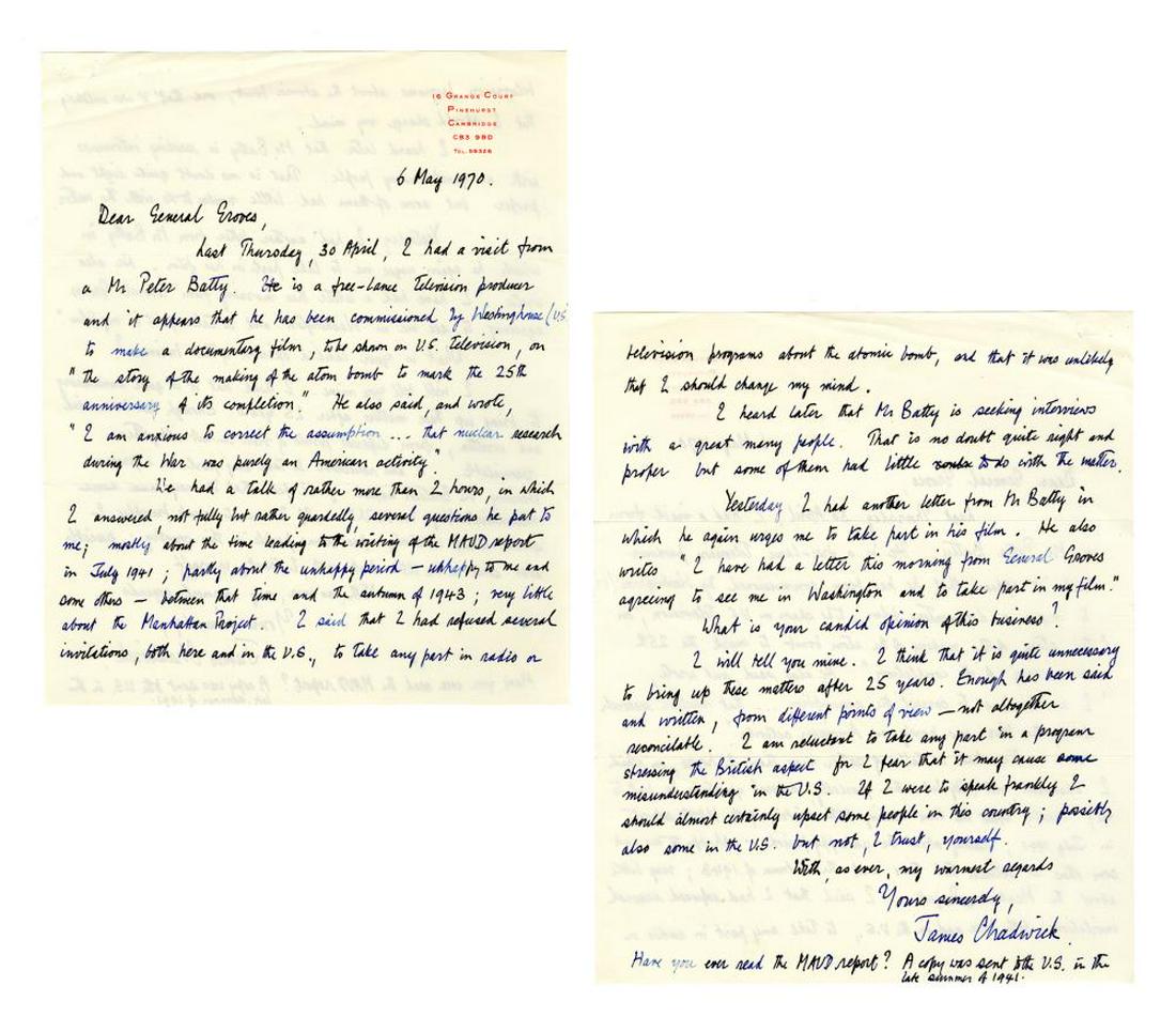 James Chadwick and the Atomic Bomb (1 of 6)