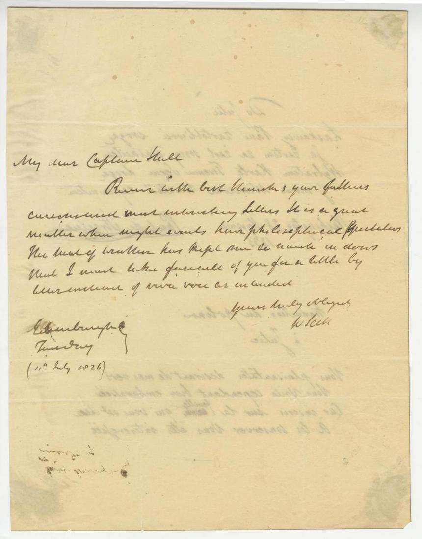 Sir Walter Scott Autographed Letter Signed (1 of 2)