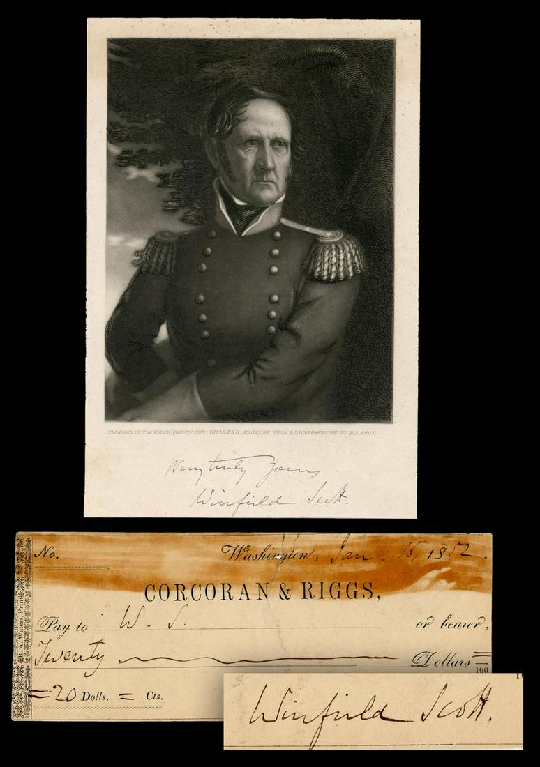Winfield Scott DS Dated 11 Months Prior to his 1852 (1 of 4)