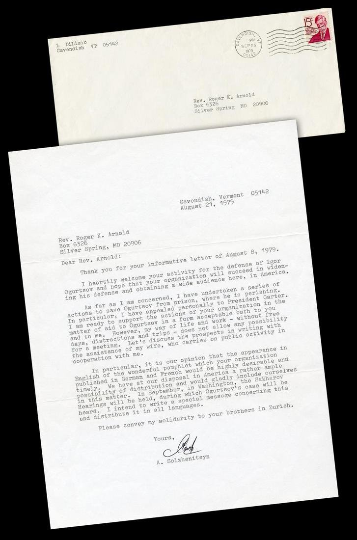 Alexander Solzhenitsyn TLS Mentioning Soviet Dissidents (1 of 4)