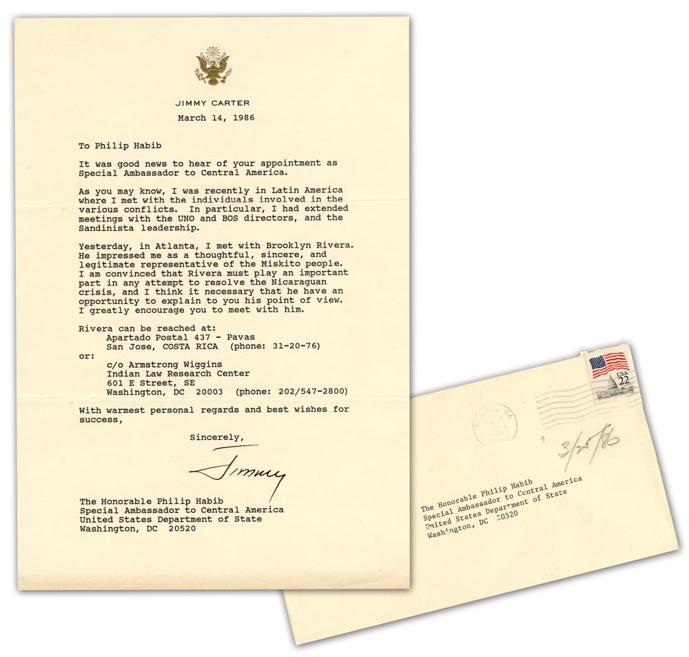 Jimmy Carter TLS Re: "Nicaraguan crisis" (1 of 6)