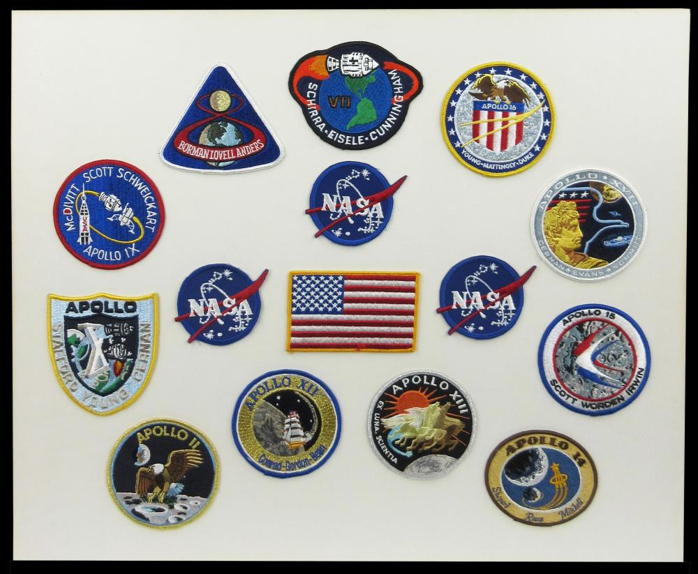 Apollo Space Program Badges, Set of 11, Representing: Apollo Astronauts Apollo Space Program Badges, Set of 11, Representing Apollo VII-Apollo XVII Missions, From Early African-American NASA Employee An incredible display of space memorabilia! Featuring