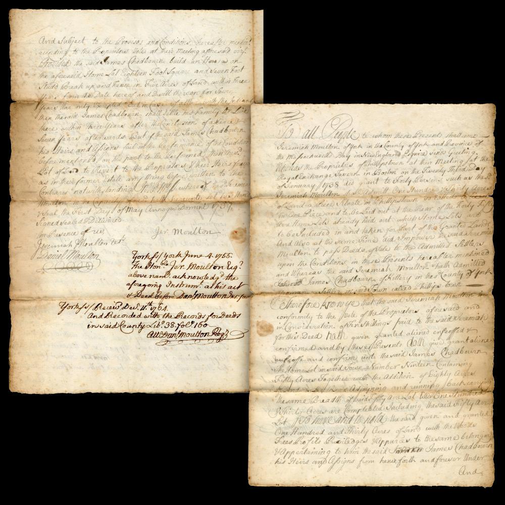 Jeremiah Moulton, Indian Fighter & Captive DS in 1739 (1 of 5)