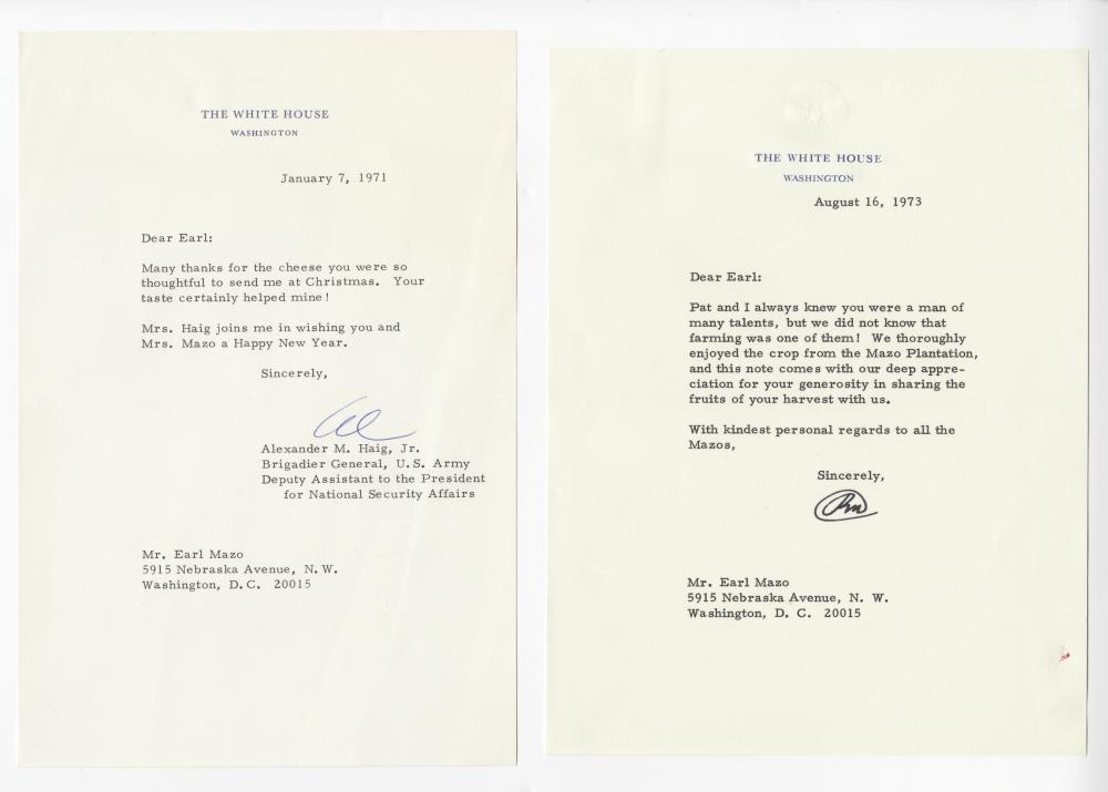 Nixon and Haig, Signed White House Letters (1 of 3)