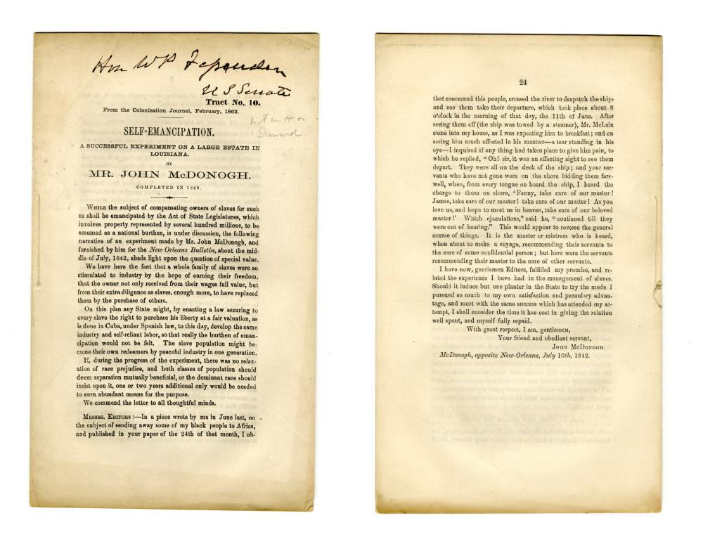 Colonization Pamphlet Suggests African Americans Should (1 of 4)