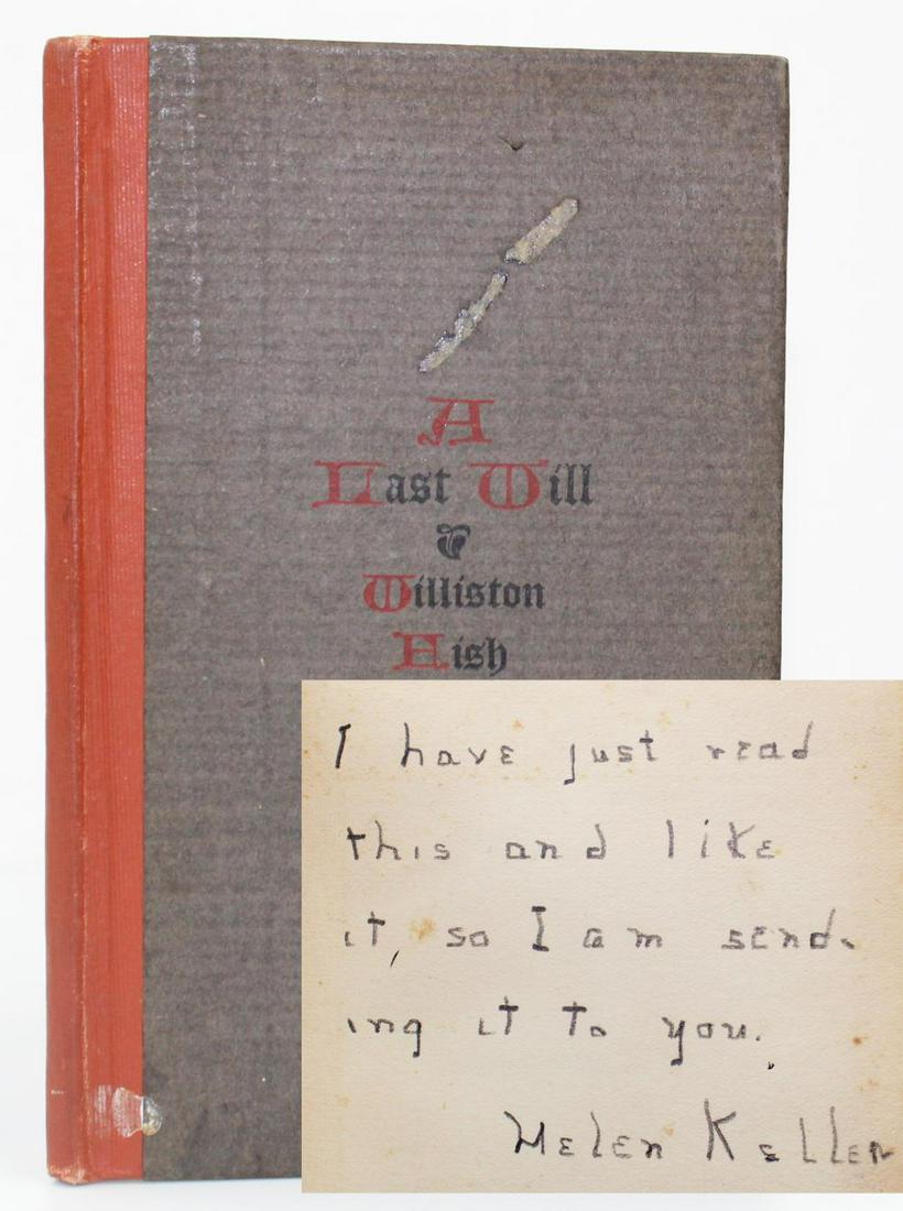 Helen Keller Signed Book: A Last Will, With Impeccable (1 of 9)