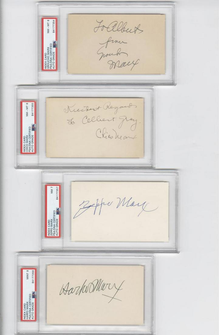 The Marx Brothers, Full Set of Signed, PSA Slabbed and (1 of 3)