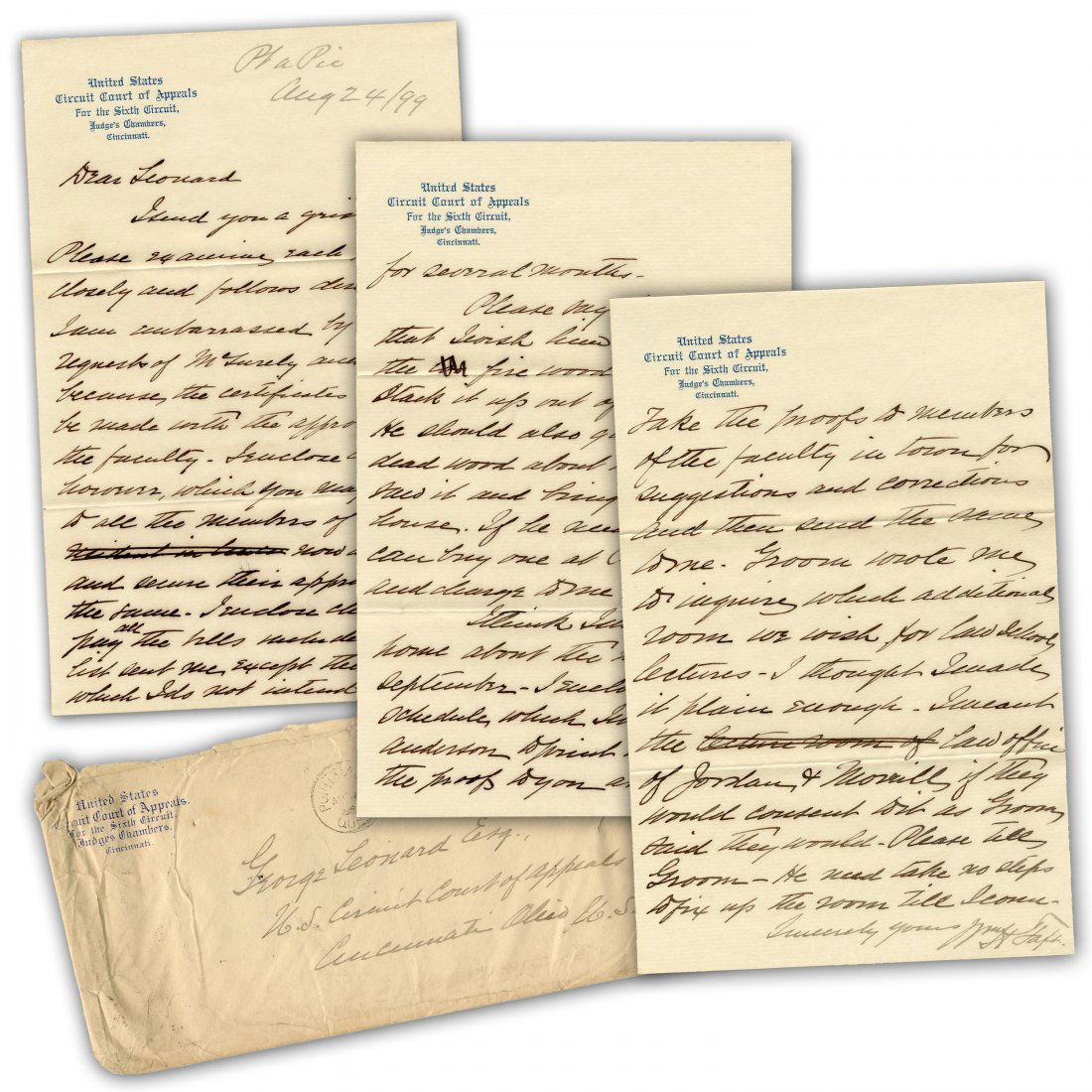 William H. Taft ALS Re: Teaching at University of (1 of 7)