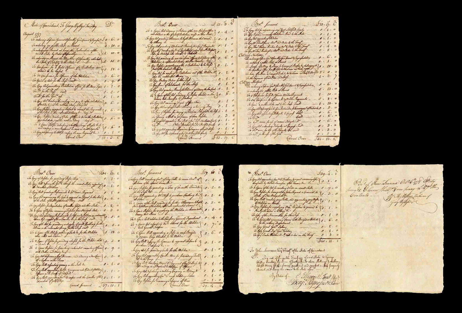 Oliver Ellsworth Rev. War Dated  Doc. Signed (1 of 8)