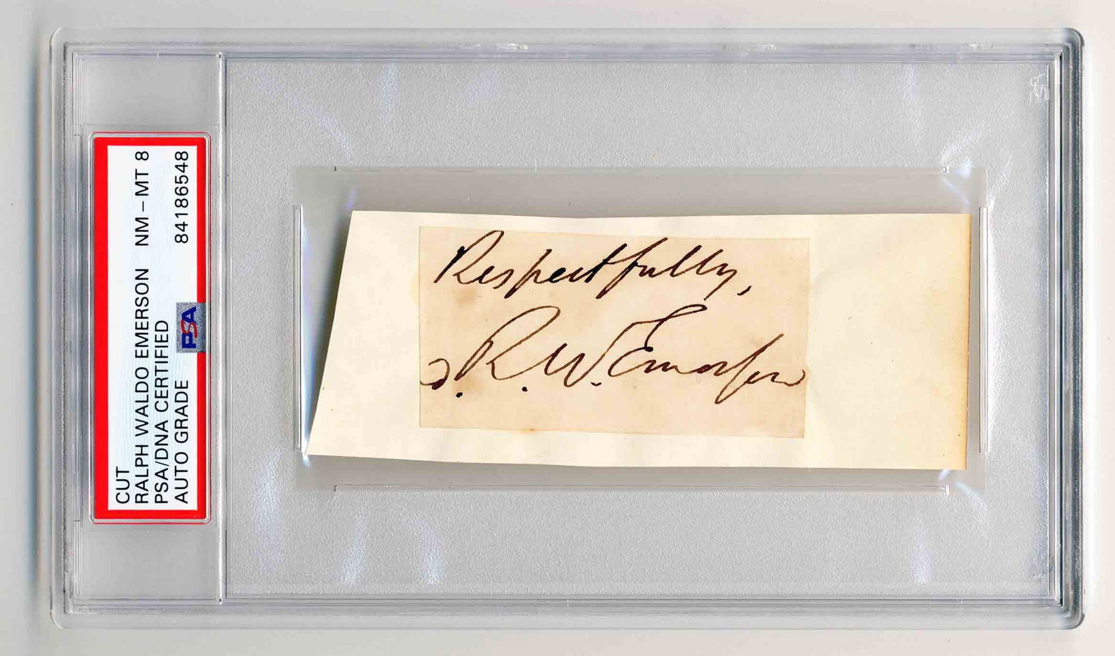 Ralph Waldo Emerson Signature, PSA/DNA Encapsulated & (1 of 3)
