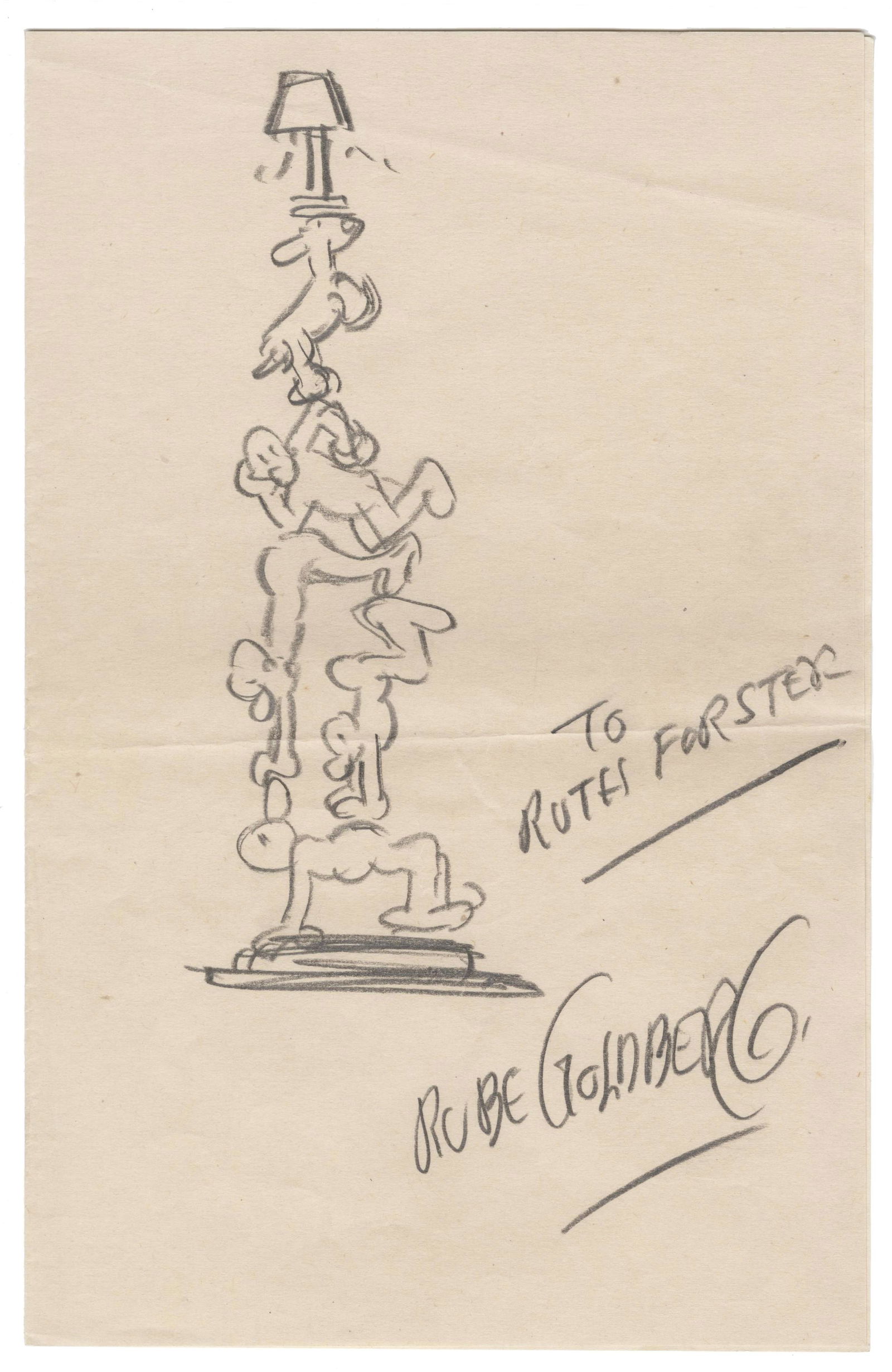 Rube Goldberg Original Signed Drawing (1 of 1)
