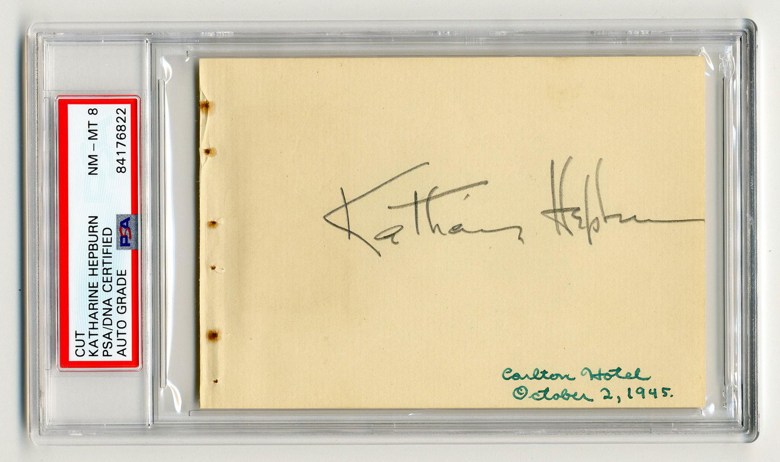 Katharine Hepburn Vintage Signature, PSA Slabbed & (1 of 3)