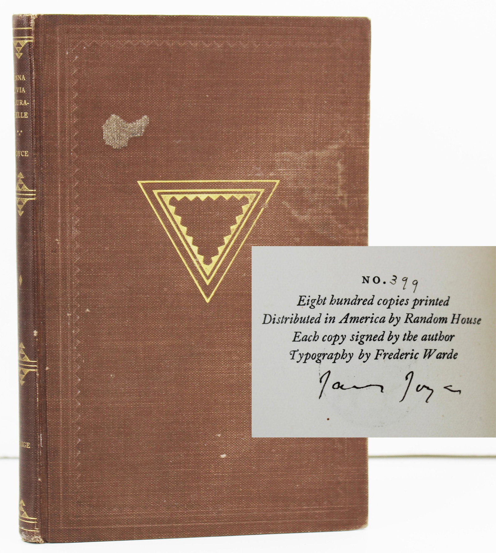 James Joyce, Signed First Edition, Anna Livia (1 of 4)