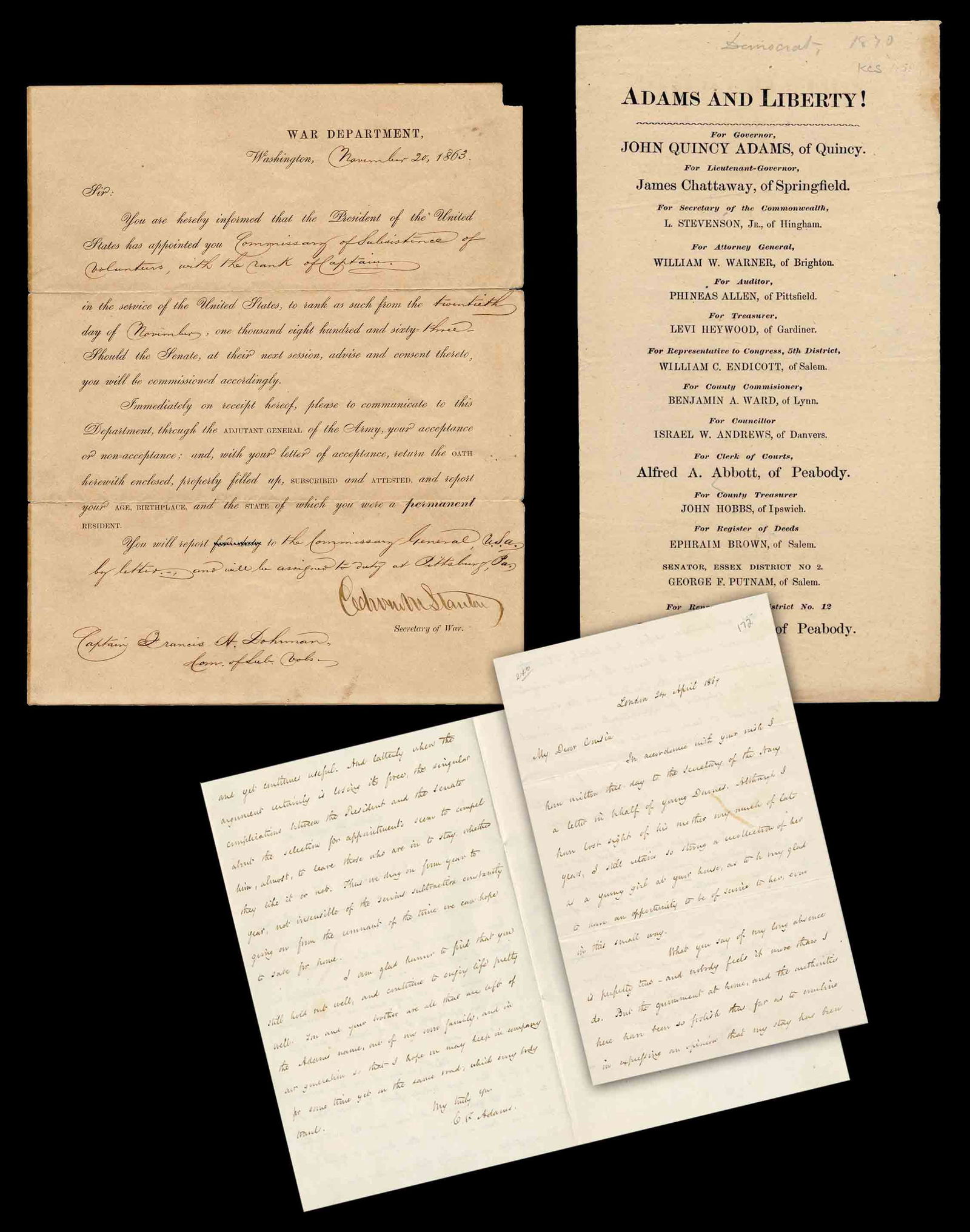 Abraham Lincoln, Edwin M. Stanton, and the Adams Family (1 of 9)