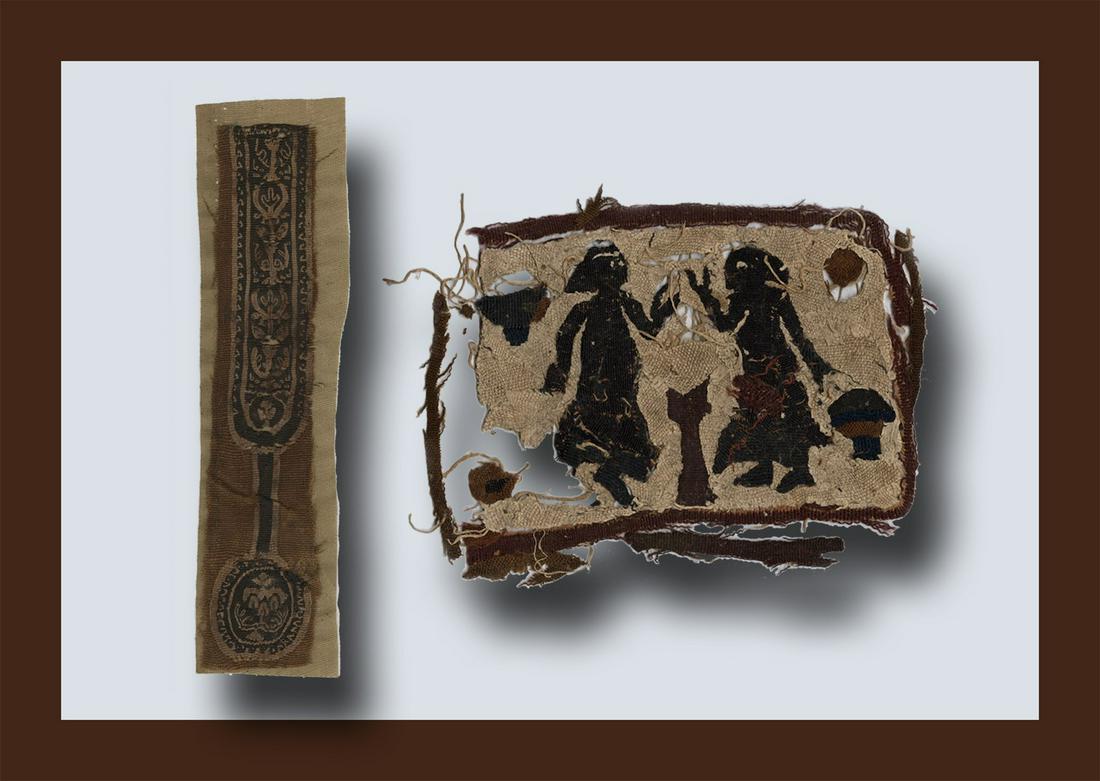 Two Remnants of Ancient Needlework, Possibly Egyptian, (1 of 4)