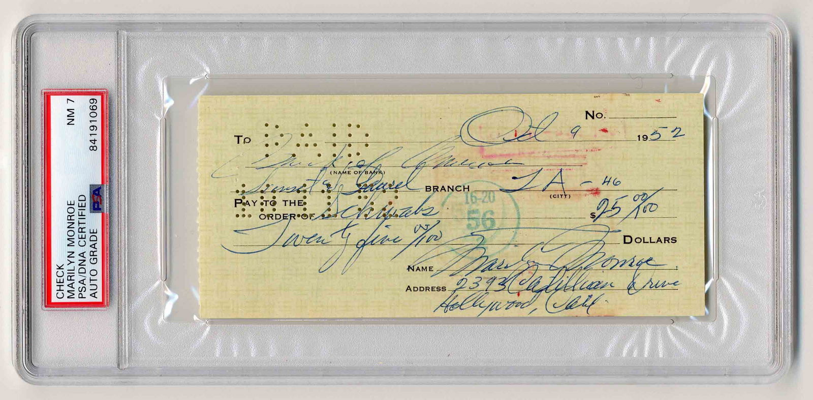 Marilyn Monroe Signed Check + 15 Words in Her Hand From (1 of 5)