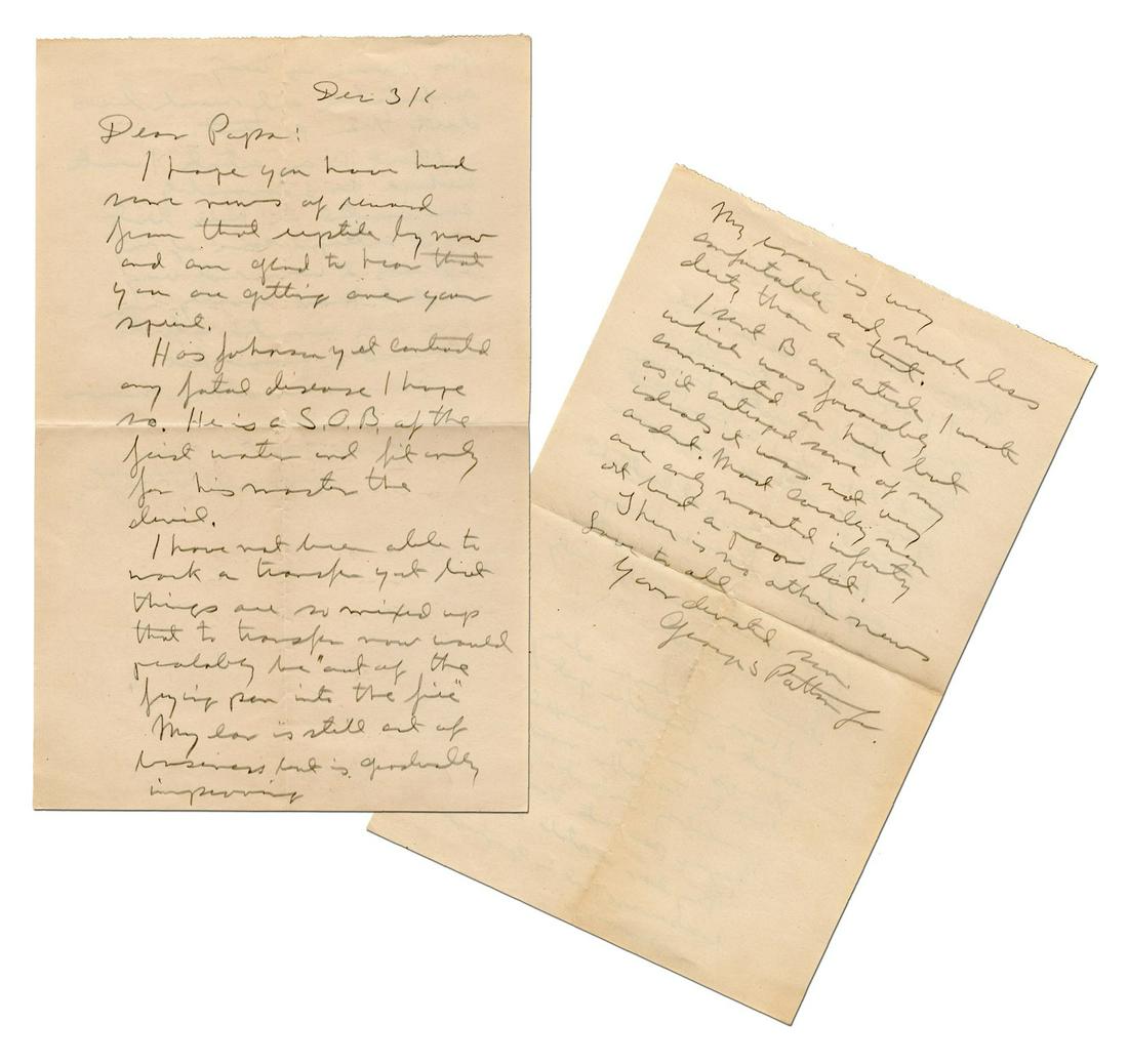 George S. Patton, as Captain, Writes to His Father from (1 of 4)