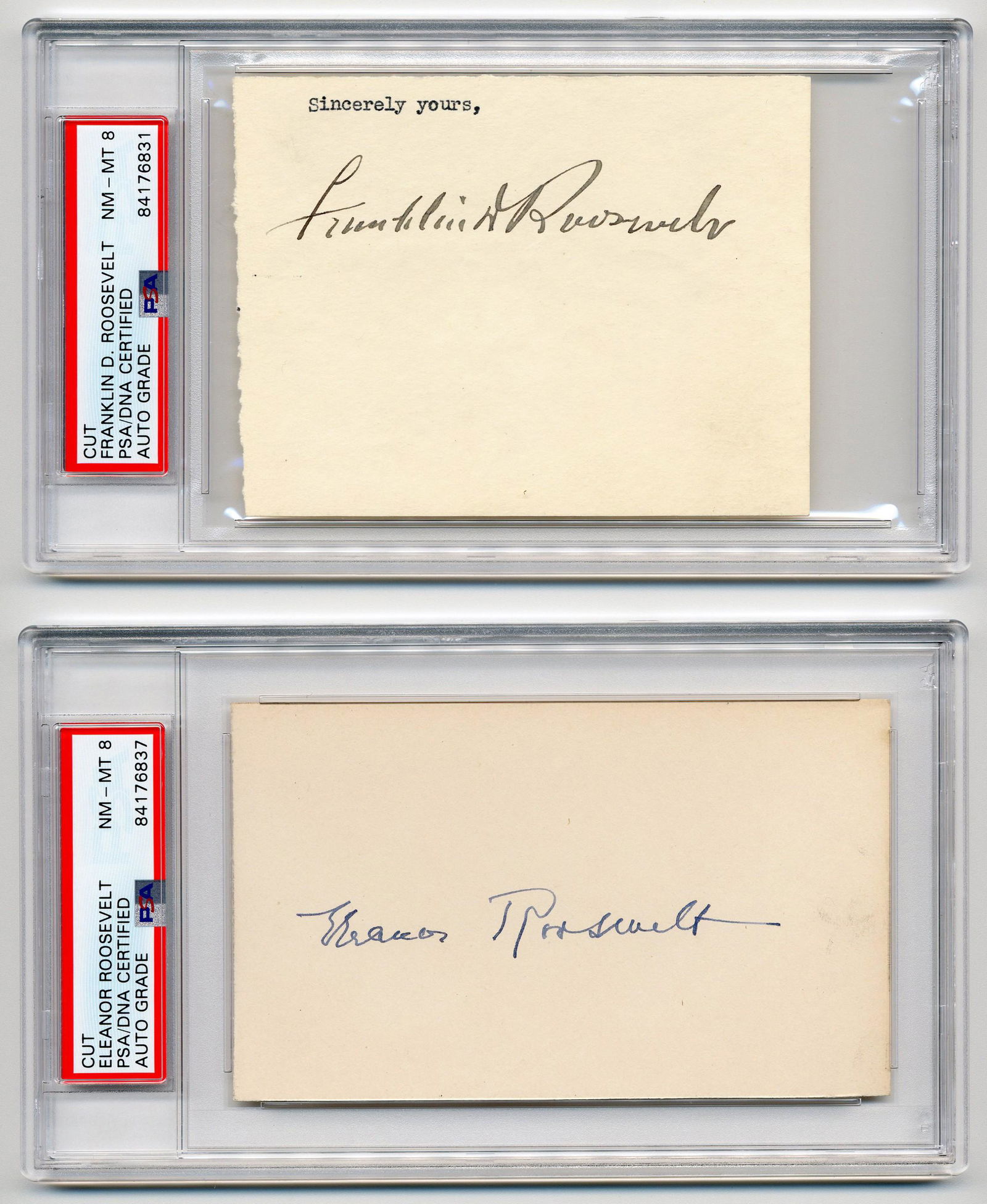 Franklin & Eleanor Roosevelt Pair Signatures, PSA (1 of 4)