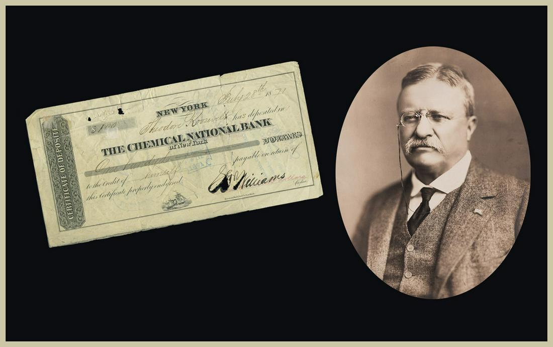 T. Roosevelt's Father Endorses a Bank Document When the (1 of 4)